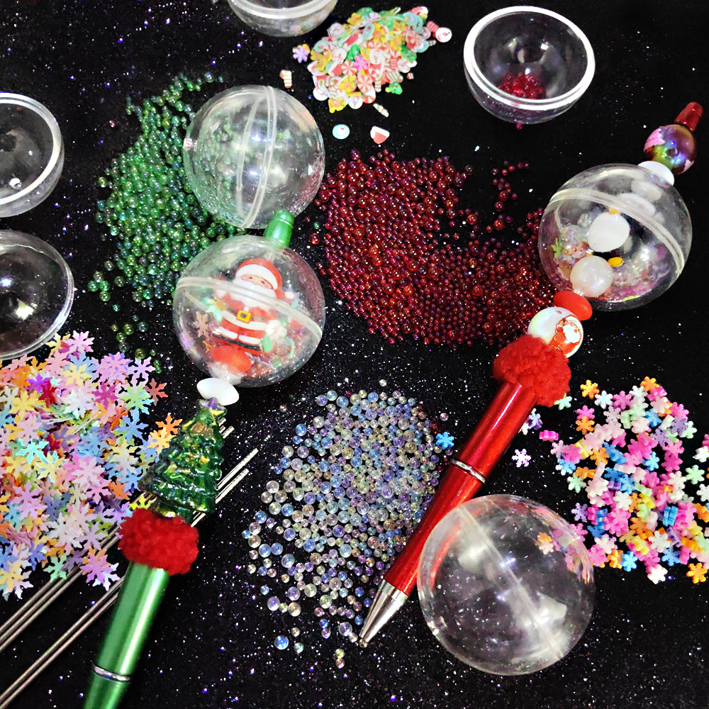 Wholesale Acrylic Blank SnowGloble Ball Vertical Hole Handmade DIY Beads Accessories For Craft For DIY About 40mm Can Put Beads In